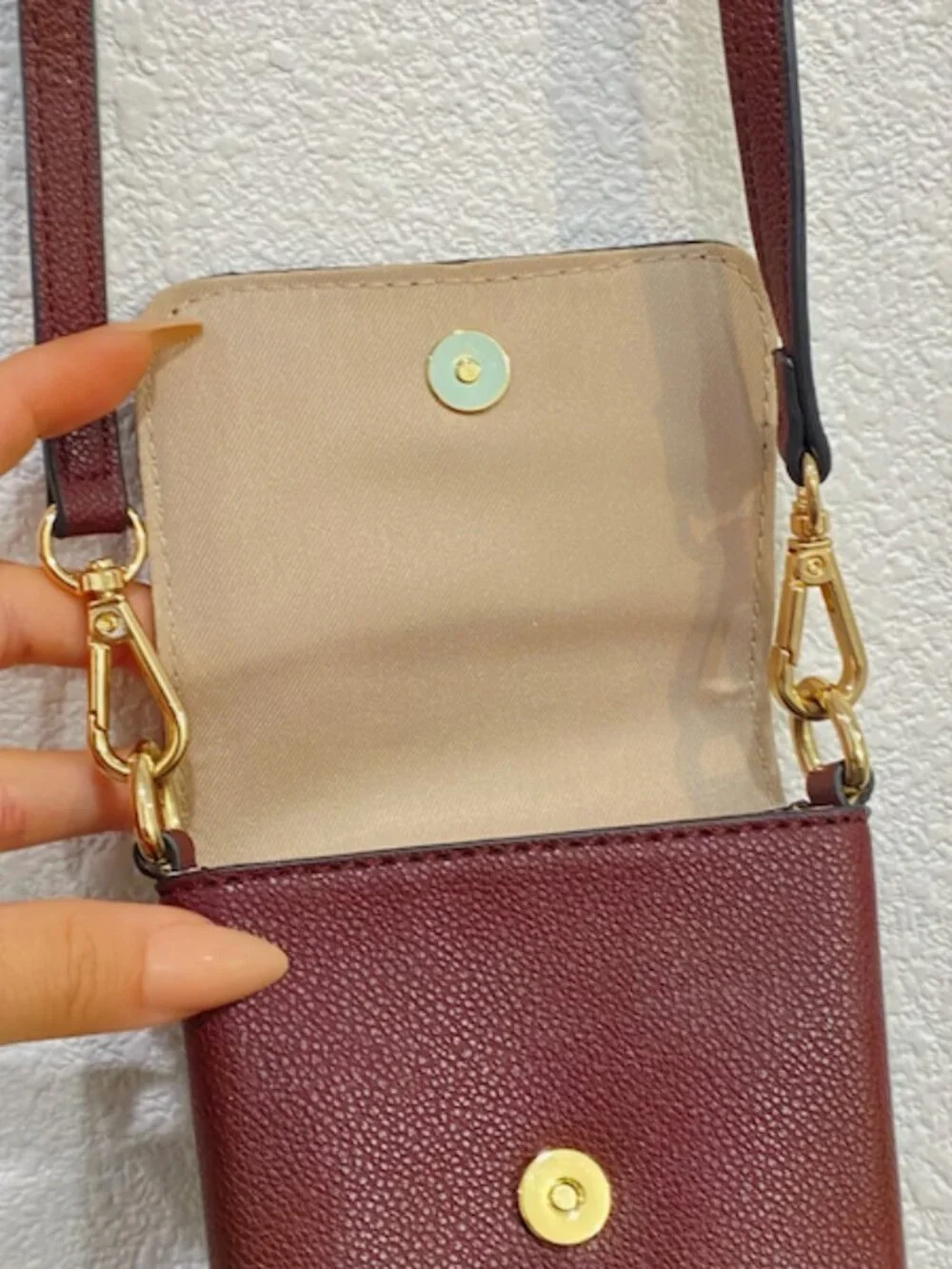 Nine West 3pc Set Burgundy Pebbled Phone Crossbody Wallet Card Case NEW - Picture 6 of 13